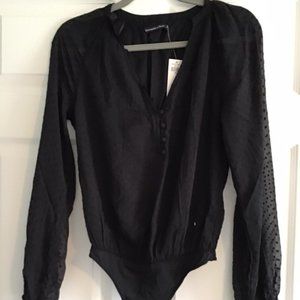 Abercrombie & Fitch Black Chiffon Bodysuit